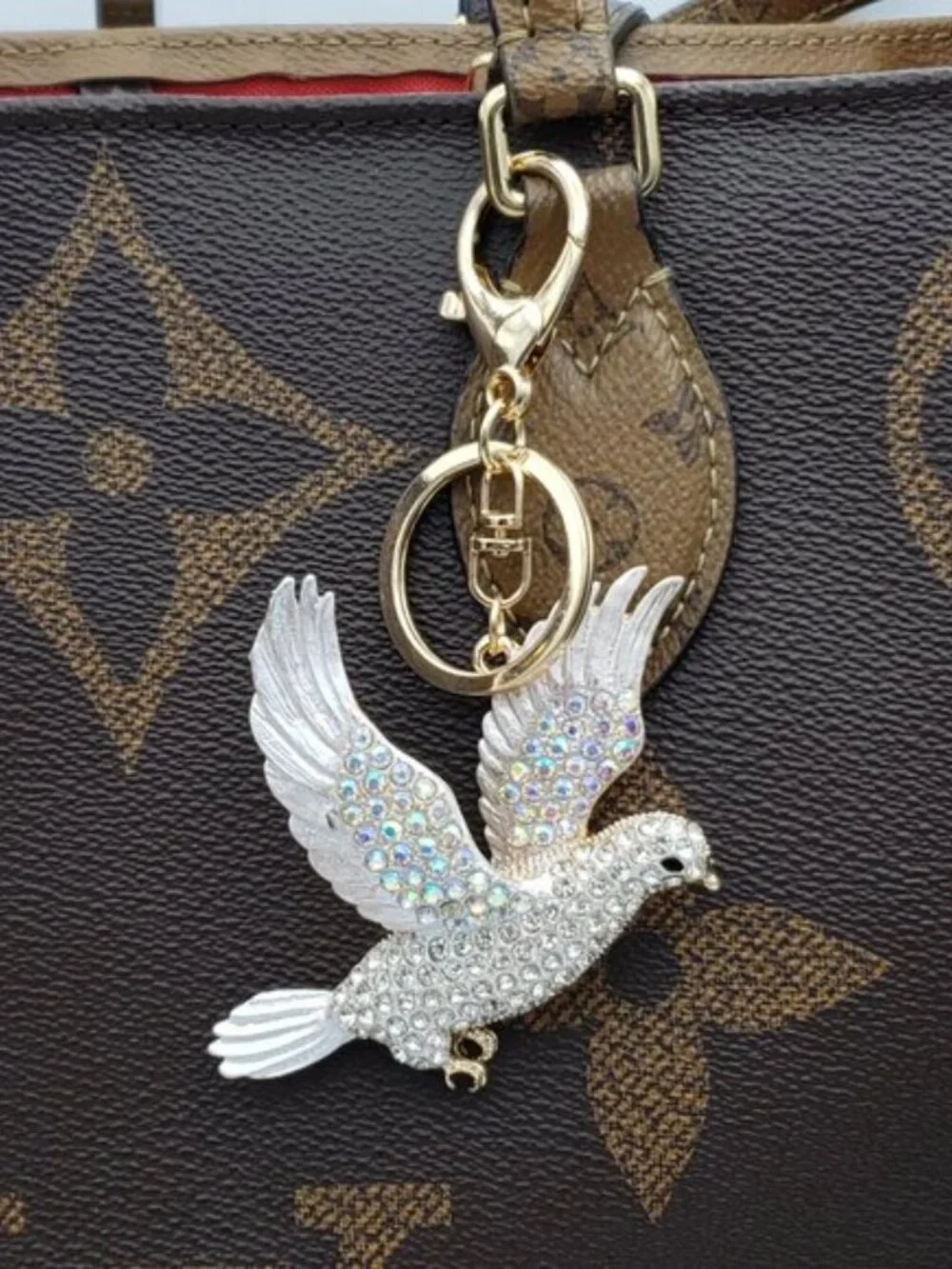 LV Gold Padlock & Key 🔒 Authentic Louis Vuitton Bag Unbranded Dove Charm